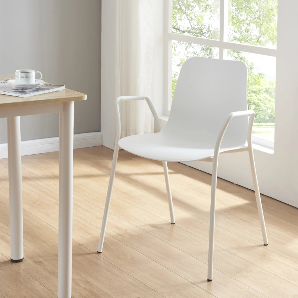 Sedia da Sala Kankaanpää Seduta Schienale Monoblocco - Bianco [en.casa]