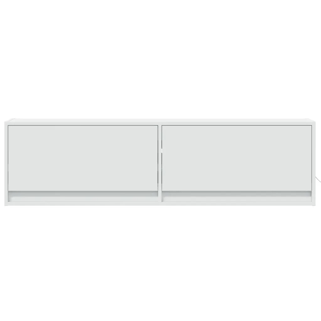 Mobile TV a Parete con Luci LED-Mobile TV a Muro Bianco 140x31x38 cm