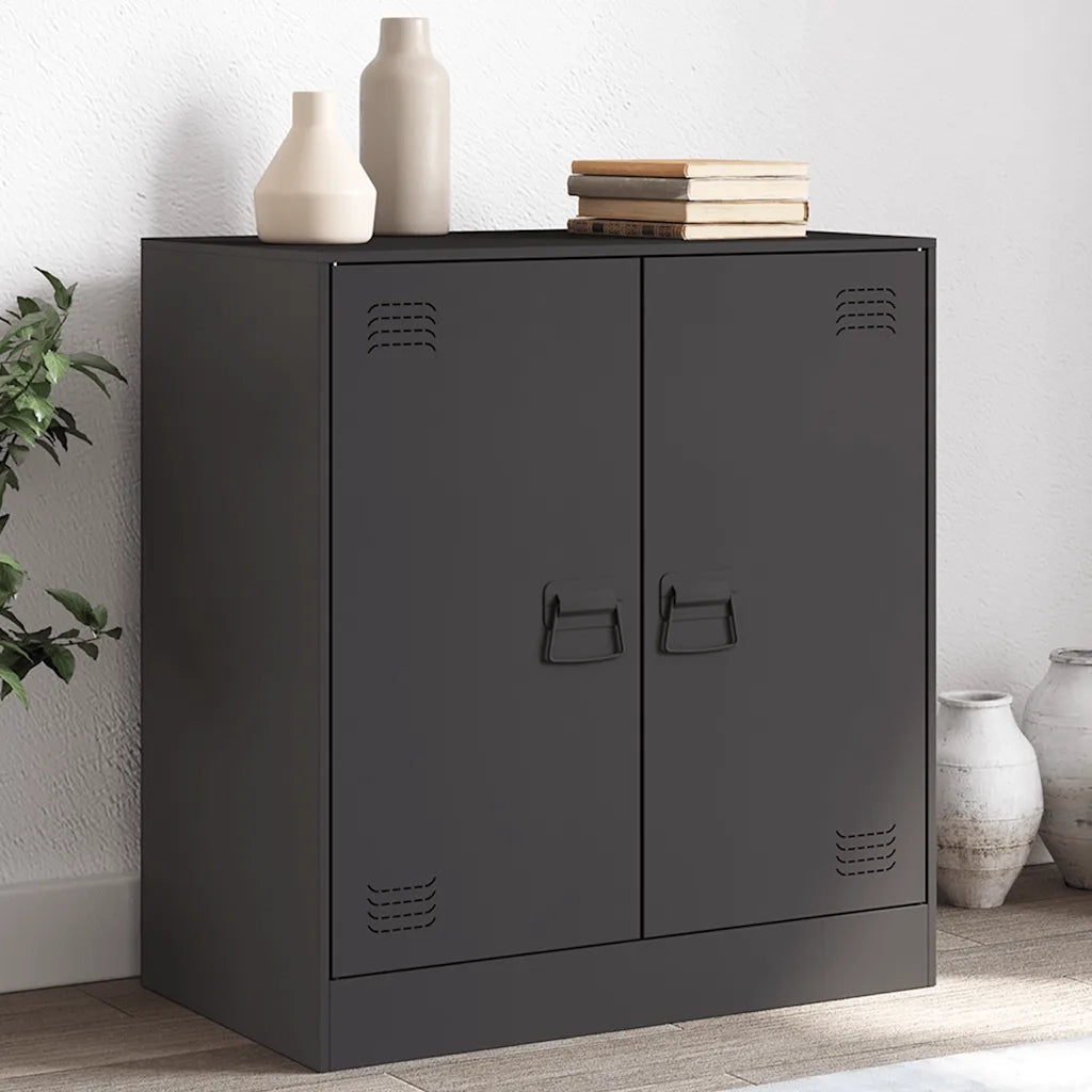 Credenza Nera 67x39x73 cm in Acciaio