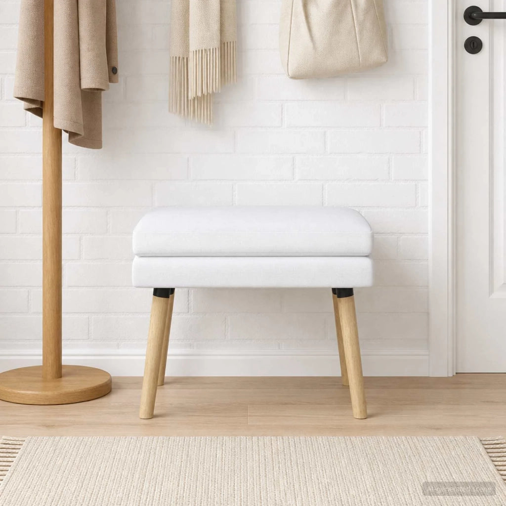 Panchina a doppio strato Bianco 60 x 40 x 46 cm Tessuto 42038428