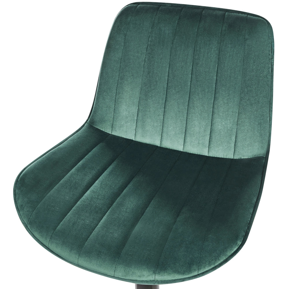 Set di 2 sedie da bar in velluto verde smeraldo gambe in acciaio nero senza braccioli set da pranzo salotto soggiorno moderno
