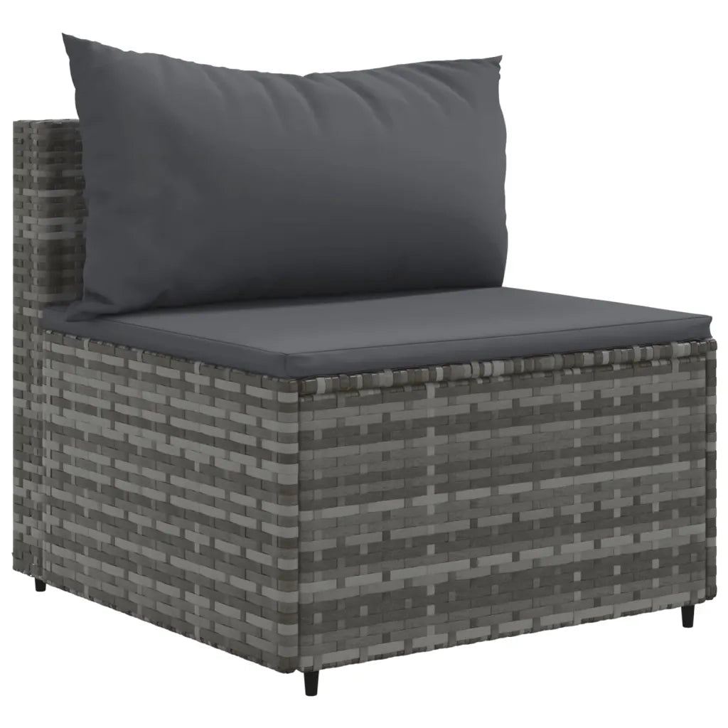 Set Divano da Giardino 10 pz con Cuscini Grigio in Polyrattan 3308322