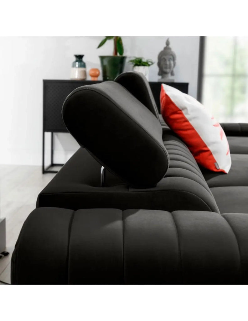 Divano ad angolo destro Grigio scuro convertibile 3 posti JAYSON grande comfort