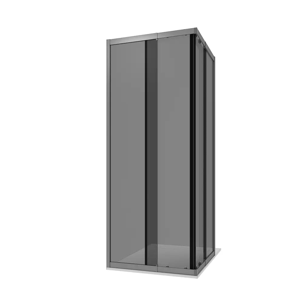 Box doccia estensibile 70-90x70-90 cm vetro 6mm fumè con profili in alluminio anodizzato | Nuuk