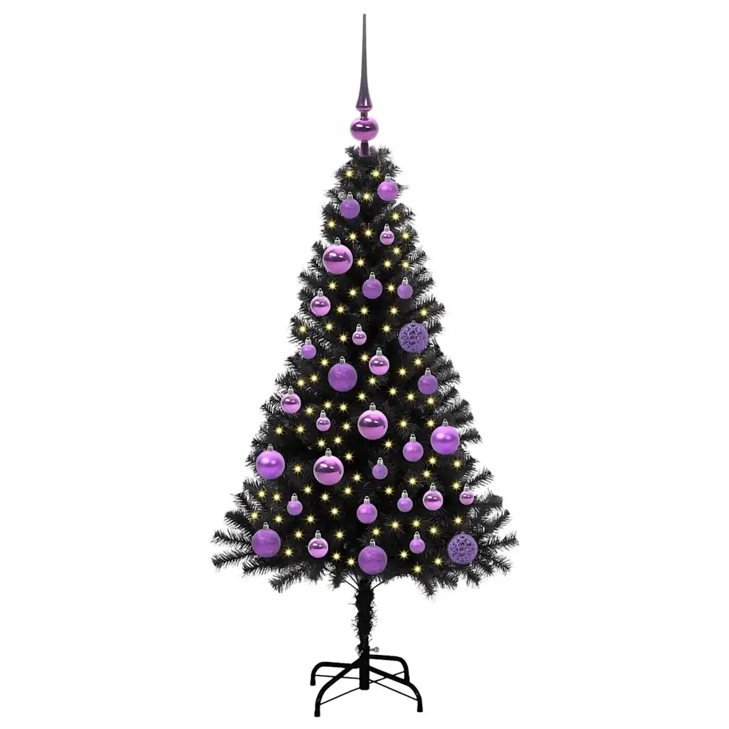 Albero di Natale con 150 LED con supporto Nero 120 cm PVC 3396462