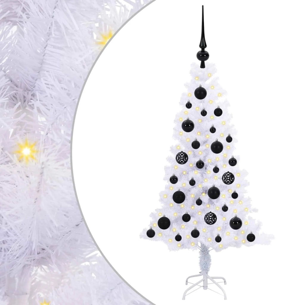 Albero di Natale | Decorazioni natalizie artificiale Bianco 120 cm PVC e Acciaio