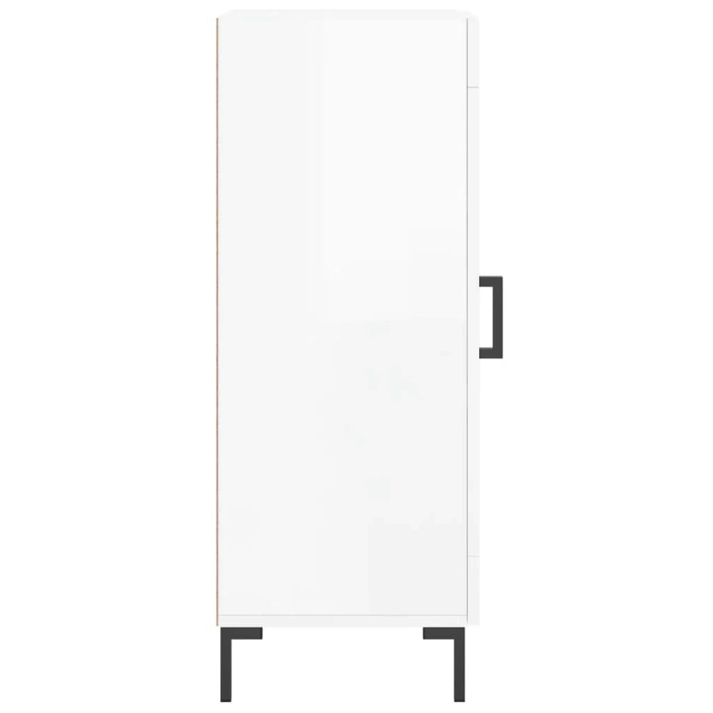 Buffet credenza cassettiera mobiletto mobile contenitore organizer per cucina soggiorno finitura lucida 34,5 x 34 x 90 cm legno ingegnerizzato bianco 02_0030632