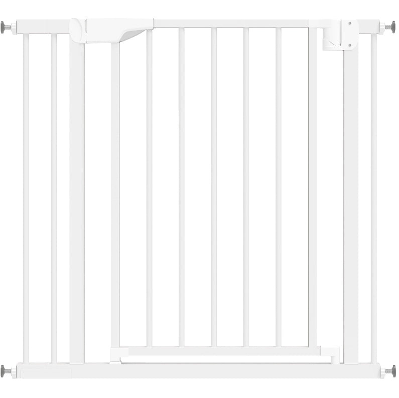 Cancelletto di sicurezza 76-89 x 76 cm con chiusura automatica in acciaio al carbonio bianco