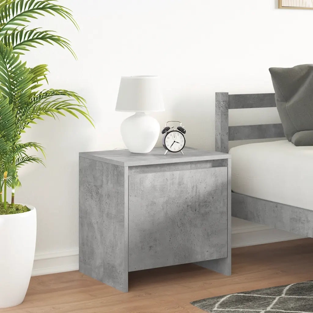 Comodino Grigio Cemento 45x34x44,5 cm in Truciolato 809871