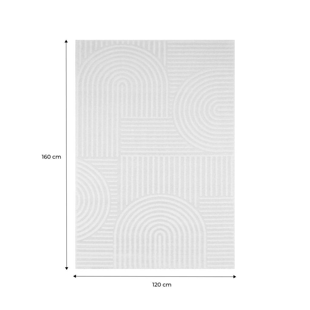Tappeto da interno motivo grafico archi, crema, crema