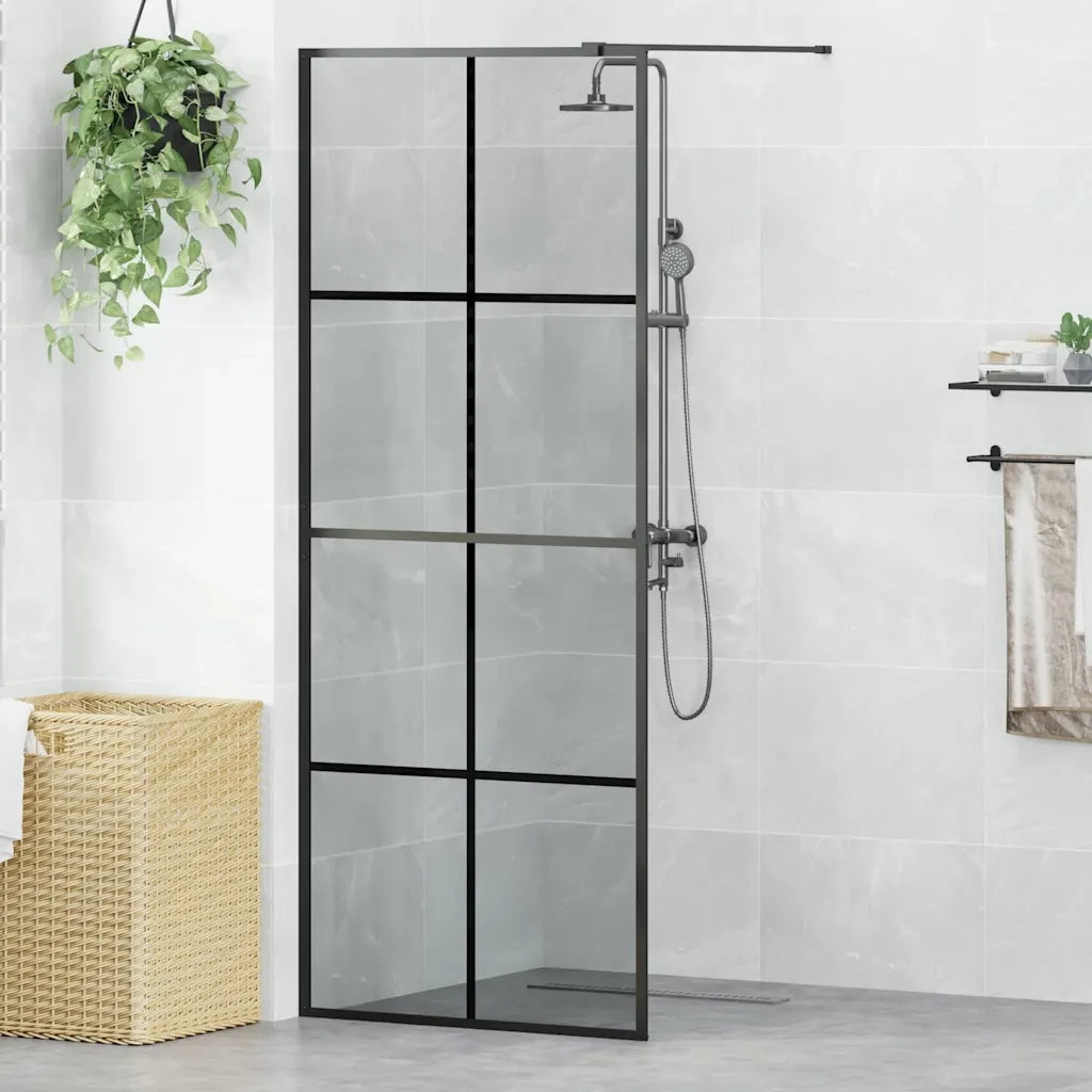 Parete Doccia Walk-in Nero 80 x 195 cm vetro temperato