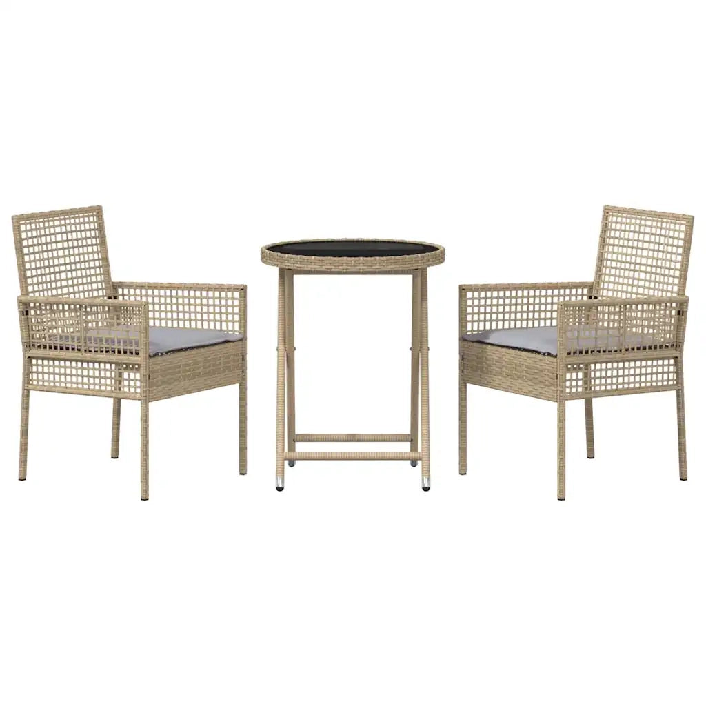 Set Bistro da Giardino 3 pcs Beige polyrattan 3334965