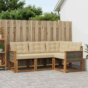 Set di divani da esterno 4 pz Naturale e Beige 3381917