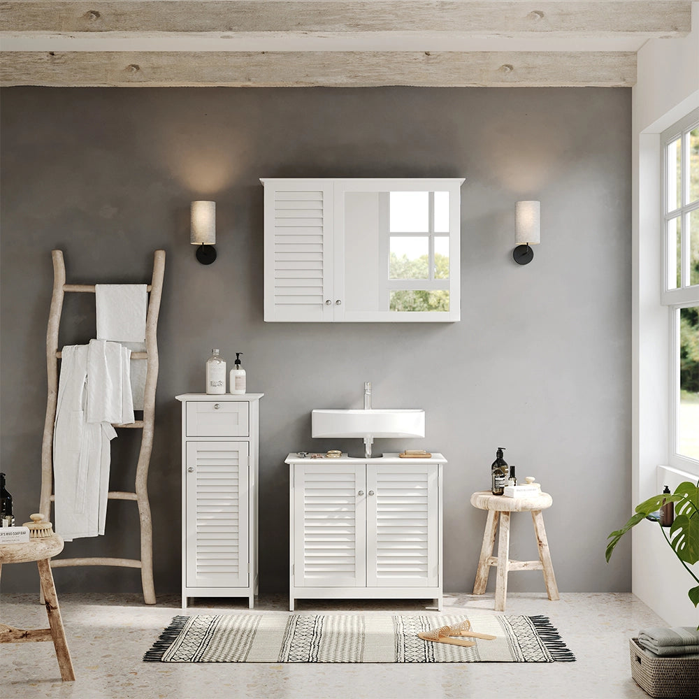 Vicco Set di mobili da bagno Bianco 3 parti, opzione 4