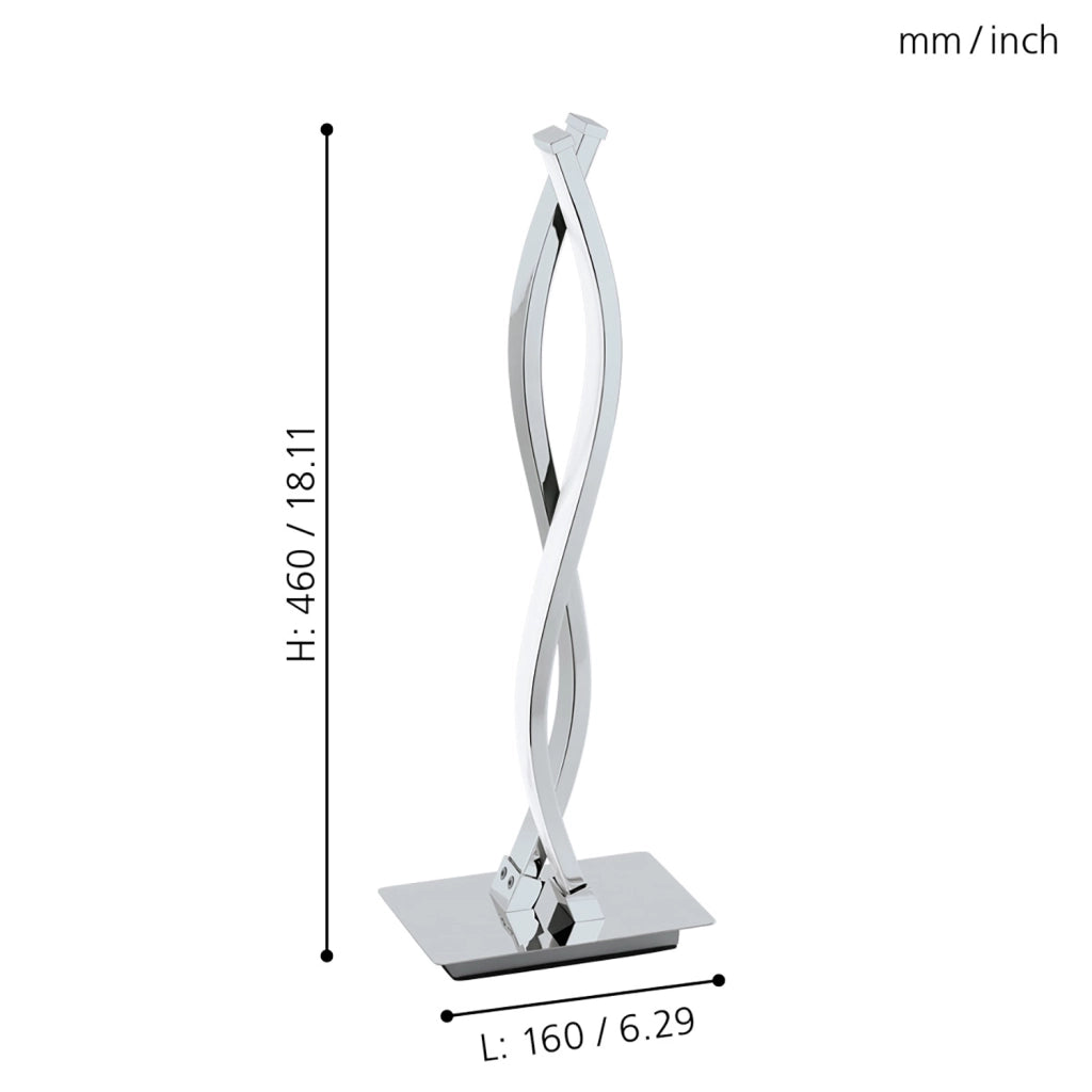 Lampada Da Tavolo Moderna Lasana 2 Acciaio Cromo 2 Luci Led Integrato 5,5W