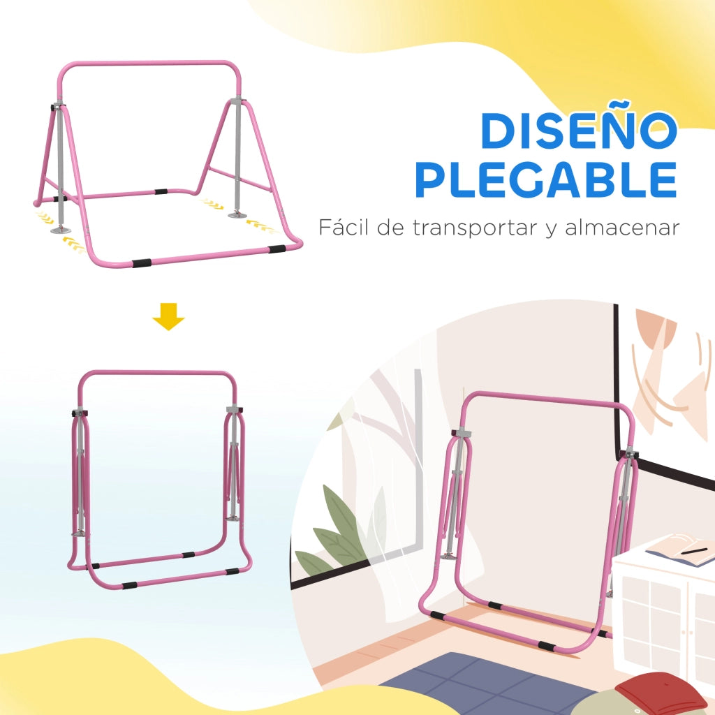 Barra Pieghevole per Ginnastica Artistica ¨C zephmum ¨C Altezza Regolabile, Rosa