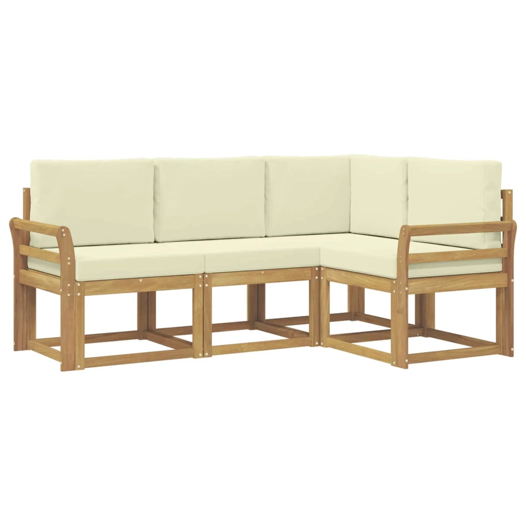 Set di divani da esterno con cuscino 4 pcs Bianco e Crema 3387559