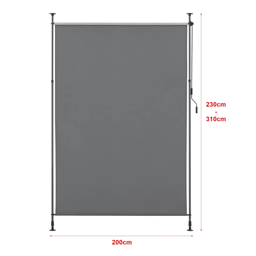 Tenda da esterno con aste telescopiche senza forare 184 x 270 x 310 cm grigio scuro 03_0006569