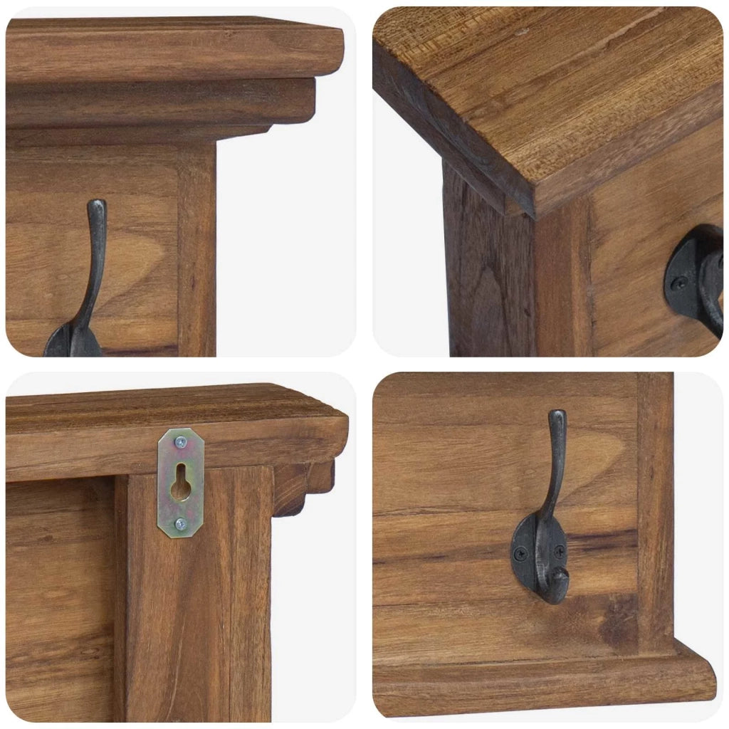 Appendiabiti da parete Naturale 70 x 10 x 20 cm 42017958