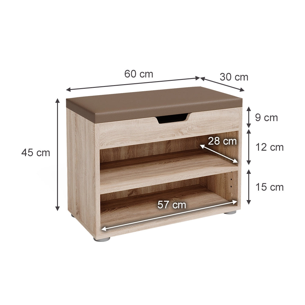 Vicco Panca scarpiera da ingresso Sonoma 60 x 45 cm