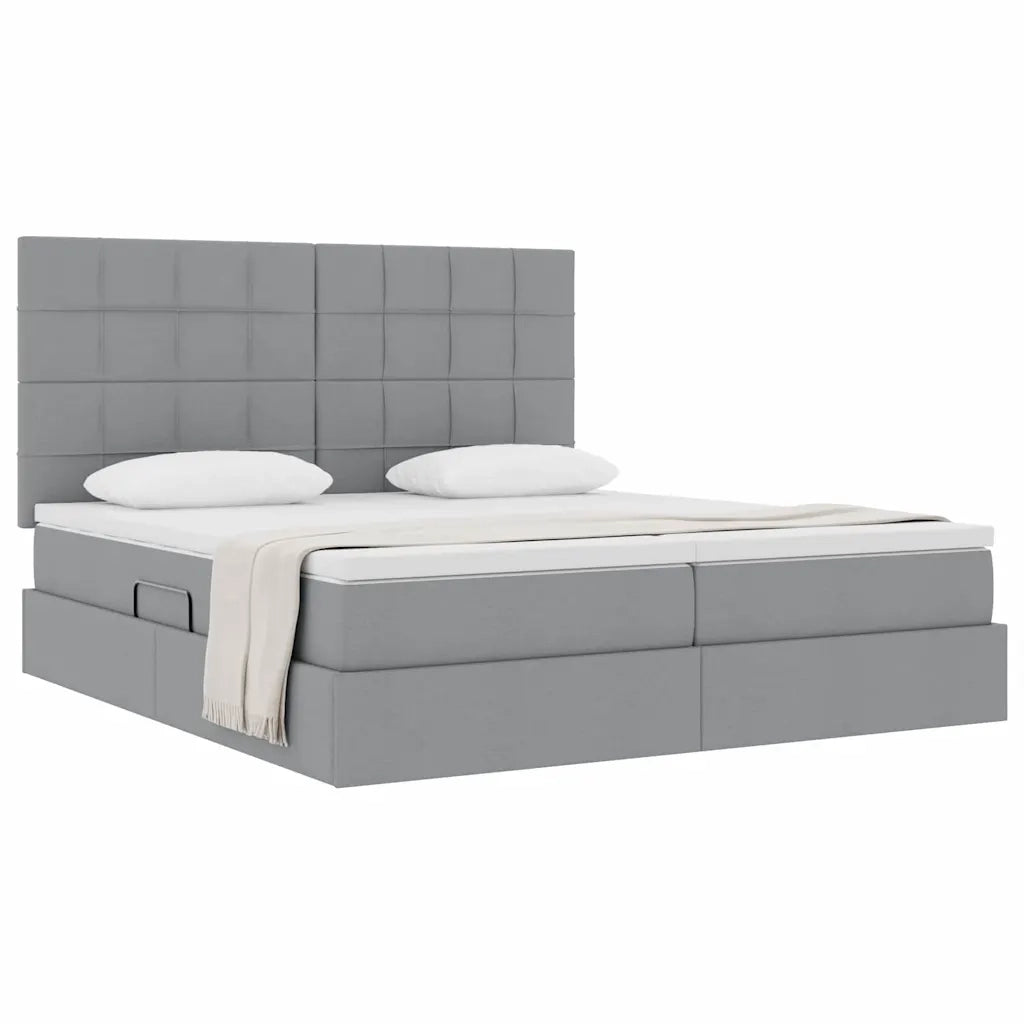 Letto con Contenitore Grigio Chiaro 180 x 200 cm Tessuto