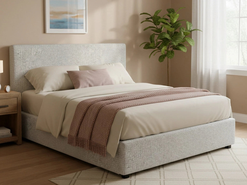 Worthing, Letto Matrimoniale Sfoderabile Made in Italy, Grigio Chiaro