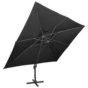 Ombrellone da giardino a sbalzo-Ombrello da Balcone con doppio piano nero 400x300 cm