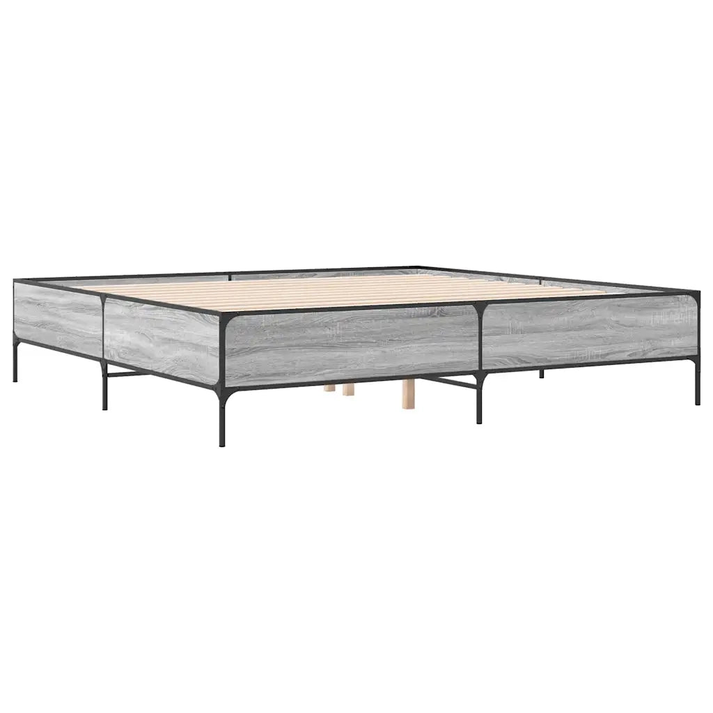 Giroletto Grigio Sonoma 180x200 cm in Legno Multistrato Metallo 3279785