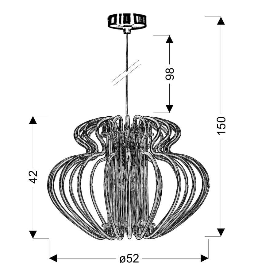 Lampada a sospensione Candellux Imperia Ø52 rossa E27