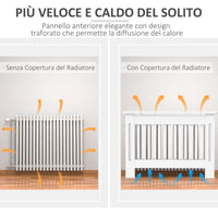 Copritermosifone in Legno MDF Bianco 112x19x81 cm
