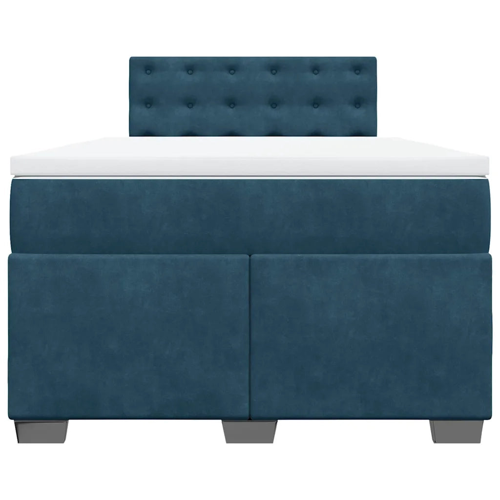 vidaXL Giroletto a Molle con Materasso Blu 120x200 cm in Velluto