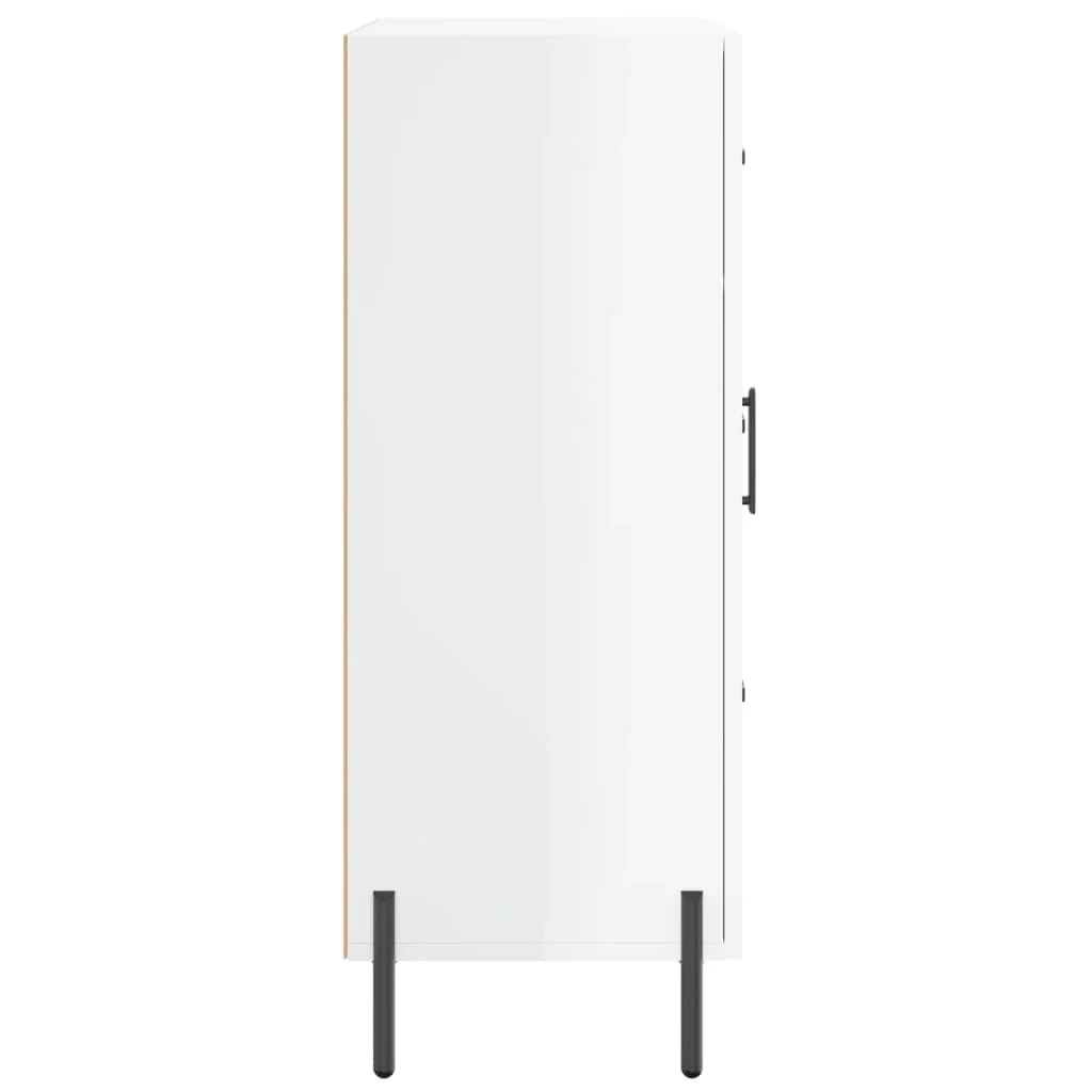 Buffet credenza cassettiera mobiletto mobile contenitore organizer per cucina soggiorno finitura lucida 69,5 x 34 x 90 cm legno ingegnerizzato bianco 02_0030743