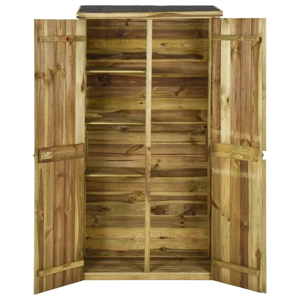 Casetta per attrezzi da giardino pino 85 x 48 x 177 cm marrone 02_0022432