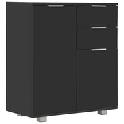 Credenza | Madia | Buffet da pranzo | Armadio da pranzo con Finitura Lucida Nera 71x35x80 cm in Truciolato