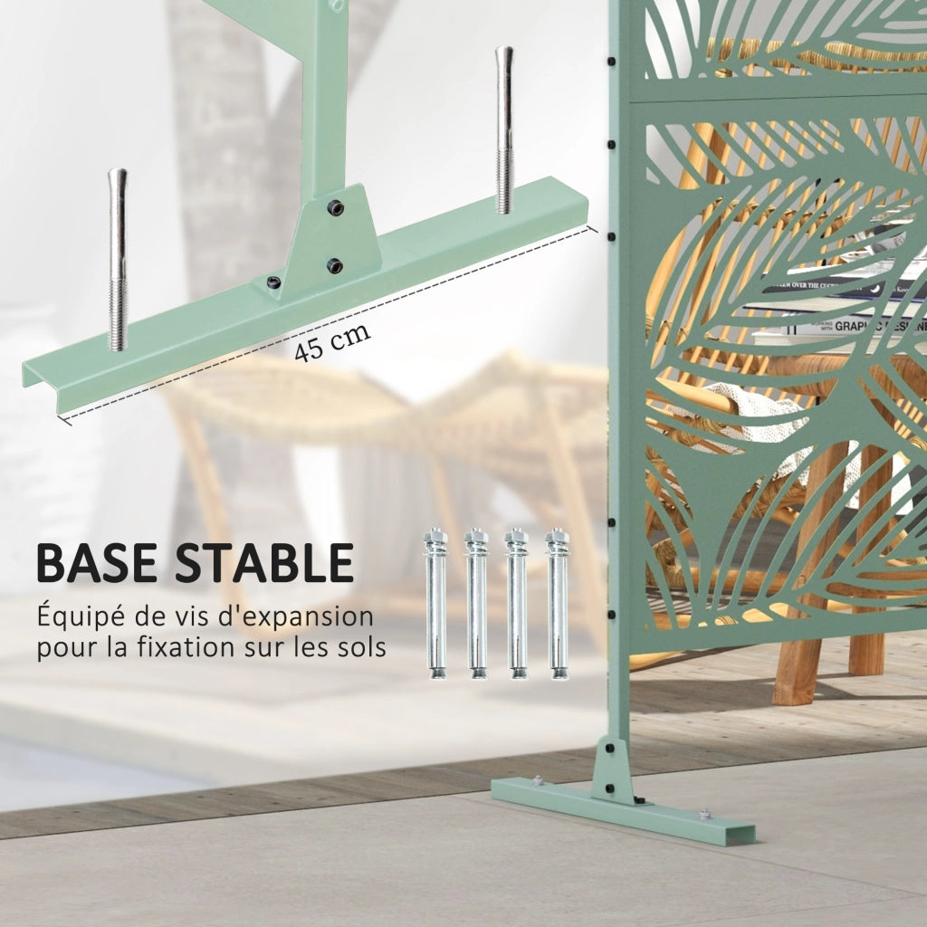 Paravento da esterno decorativo in metallo verde ¨C Minimal ¨C 122x45x198 cm