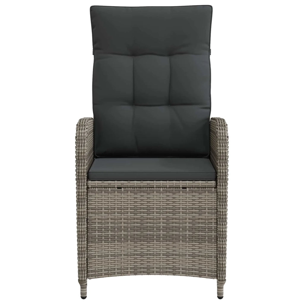Sedia da giardino reclinabile Grigio e Grigio Scuro 42027153
