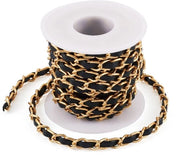 Cinturini per Borse 5 Yards - Cinturino in Pelle PU - Catena in Alluminio Argento - Portafoglio/Portamonete - Creazione di Gioielli DIY - 7 mm Larghezza, 3 mm Diametro