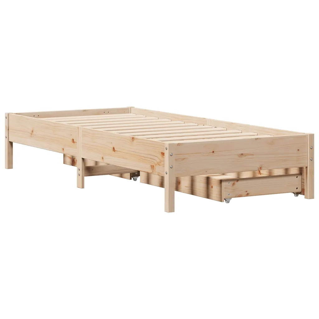 Letto singolo | Letto per adulti | Letto senza Materasso 75x190 cm in Legno Massello Pino