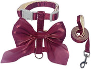 Collare per gatti, collare per gatti con cinturino e collare, collare adattabile con grande fiocchetto decorativo, adatto per gatti e cuccioli (rosso)