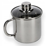 Pentola in acciaio inox KADAX per bollire il latte, 1,2 l, con coperchio, adatta a piani cottura a induzione e gas.