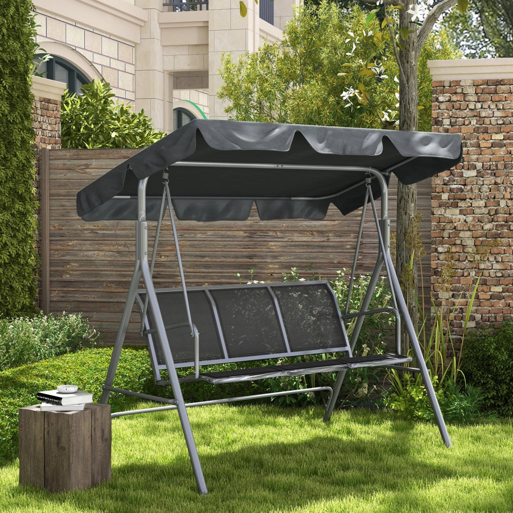 Dondolo 3 Posti ¨C Zephmum ¨C Grigio Metallo 171x108x154 cm