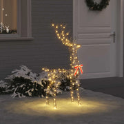 Renna 3D con 140 LED Bianco caldo 70 x 41 x 128 cm Rattan