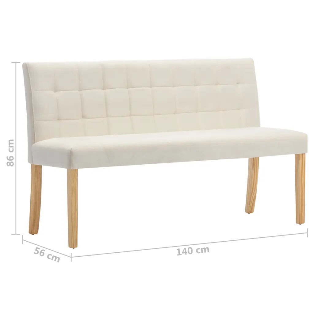 Panca 140 cm Crema in Velluto
