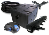 Set filtro per laghetto da 60.000 l Chiarificatore 72W Pompa ECO 100W Tubo 25m
