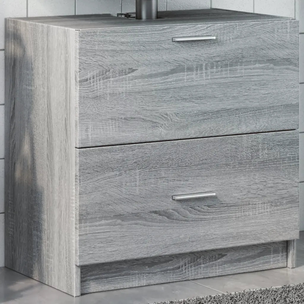 Mobile Lavabo-Armadietto da bagno Grigio Sonoma 59x37x59 cm in Truciolare
