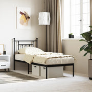 Giroletto con Testiera-Struttura Letto con testiera in Metallo Nero 75x190 cm 263955