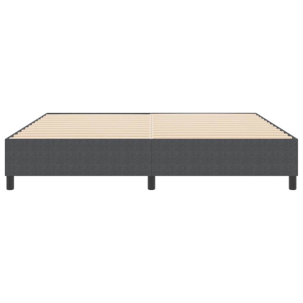 Letto Box Spring Grigio Scuro 200x200 cm Tessuto a Coste