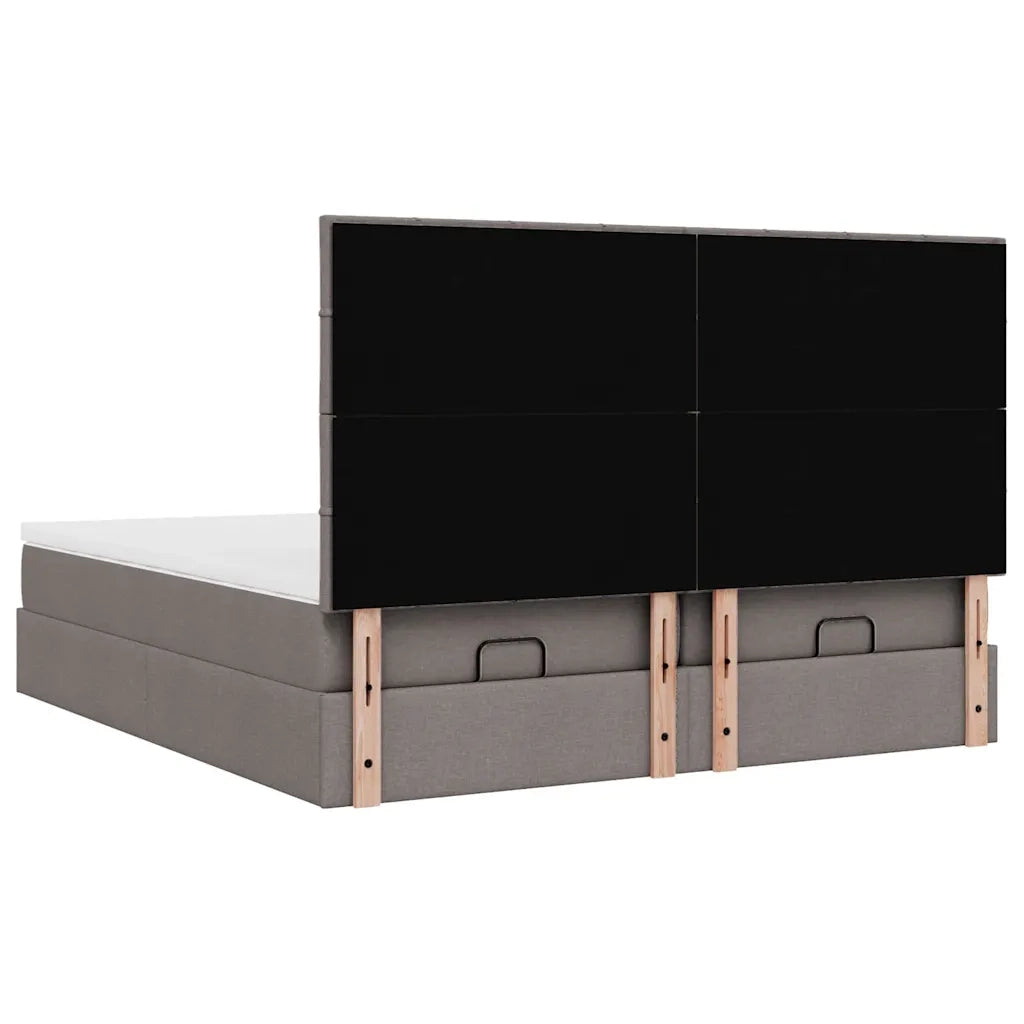 Struttura Letto Pouf con Materassi Tortora 180x200cm in Tessuto 3314545