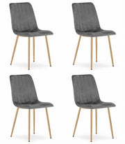 Sedia VALORA JEWA - Velluto grigio scuro con gambe in legno x 4