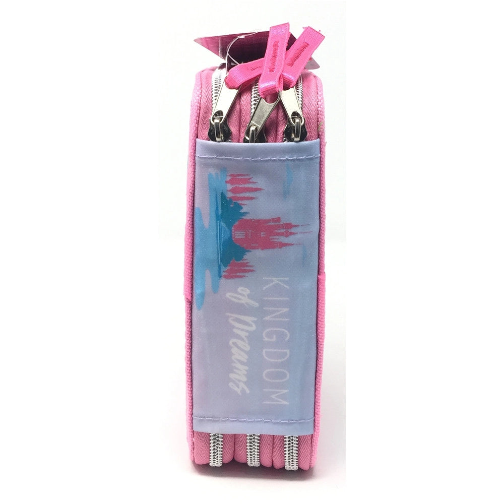 Trade Shop - Astuccio Scuola 3d Principesse Cenerentola Rapunzel Ariel Disney 3 Zip Cerniere -